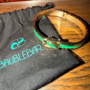 BaubleBar Emerald and Gold Bangle